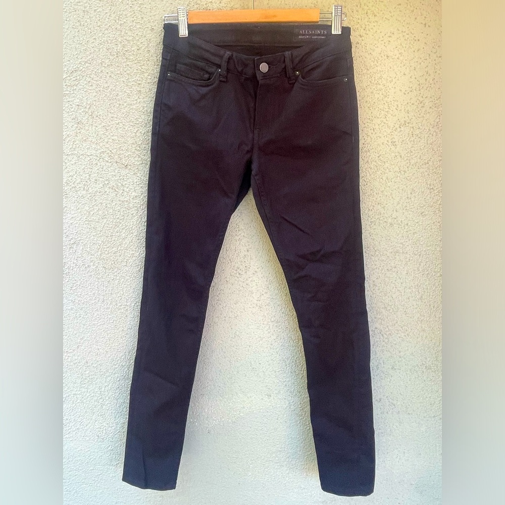 Allsaints | Mast Low Rise Skinny Jeans |  Black | Size: 27 | Whimsigoth